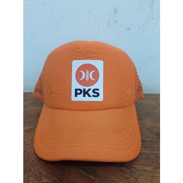 Topi PKS LOGO BARU - Topi Jaring warna Orange