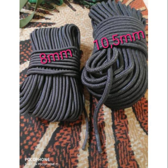 Tali karmantel rope 8mm x50m ori jatah tni semi statis-carmantel (not petzl