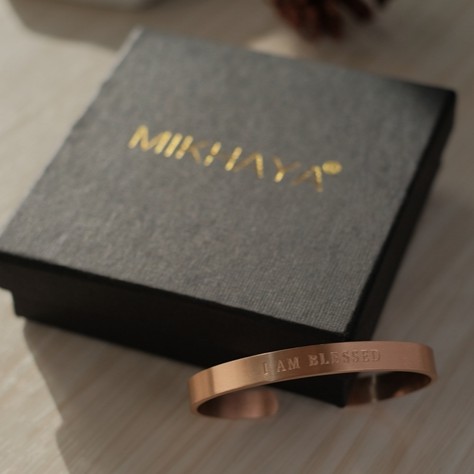 GELANG ROHANI AKSESORIS KRISTEN I AM BLESSED ROSEGOLD