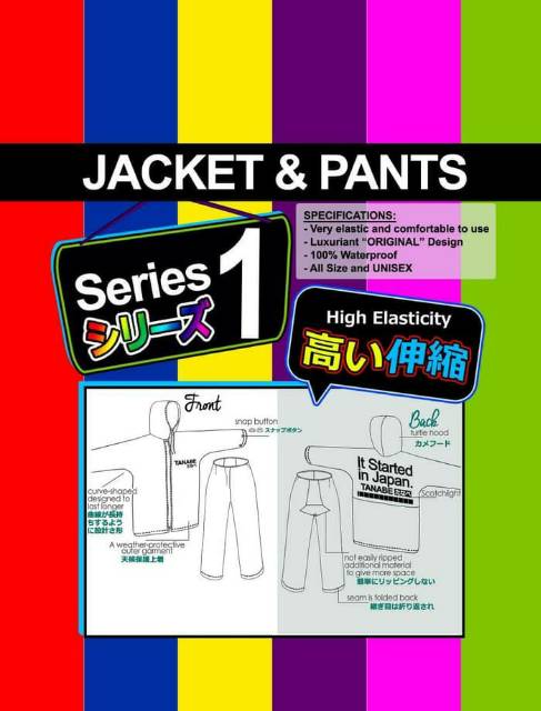 Jas Hujan Karet PVC Tanabe S1 Jaket Jas Celana Elastis Waterproof JAPAN