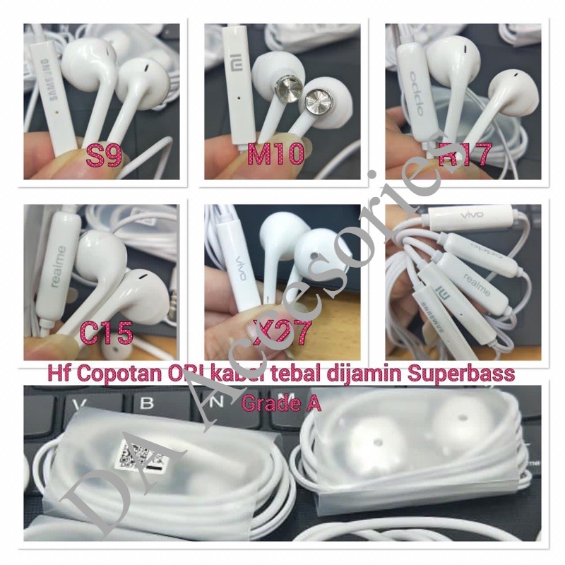 Earphone /Handsfree/ Headset original copotan for samsung oppo vivo xiaomi realme huawei