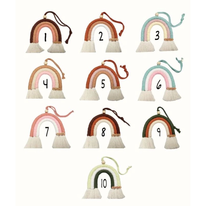 Macrame Rainbow - Hiasan Dinding - Gantungan Mobil - Gantungan Macrame