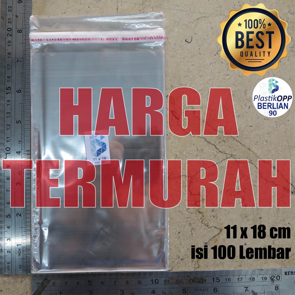 Plastik 11x18 cm Plastik OPP Seal Plastik OPP Lem Plastik Opp Bening Tebal 18 Micron