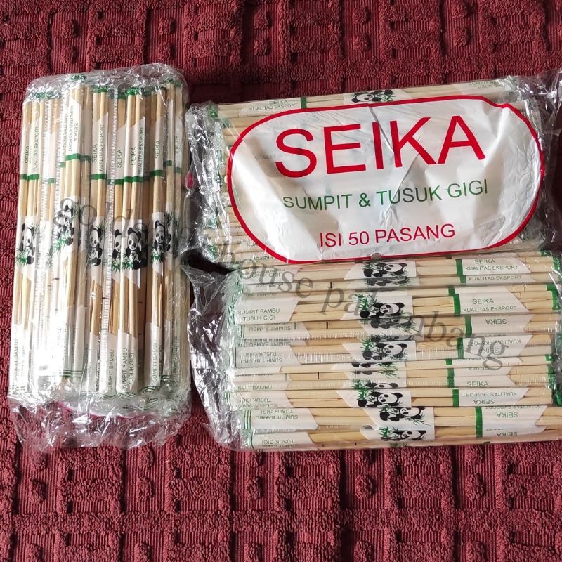 Sumpit Bambu+Tusuk Gigi / Sumpit Kayu Seika/ Sumpit Bambu+Tusuk Gigi Seika isi 50 pcs
