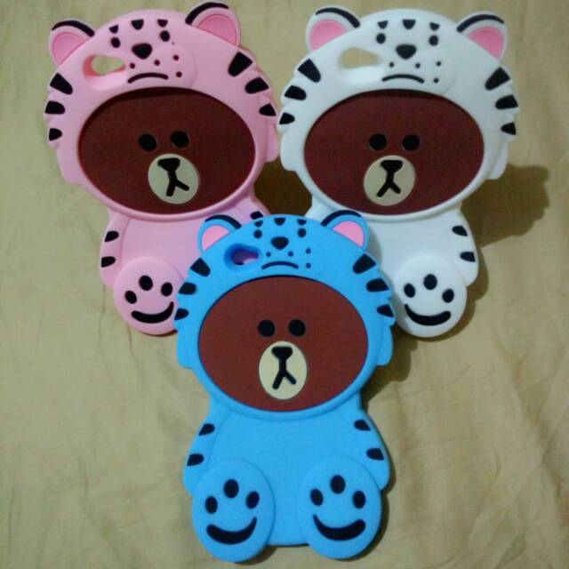 Case 4D Brown Tiger Costum Oppo F3