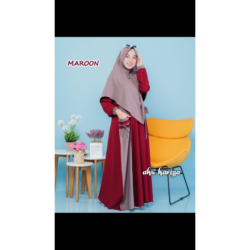 TERBARU dari AKU KARISSA ORI gamis Anisa syari set khimar