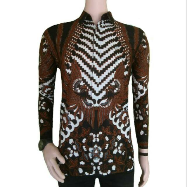 DISTRO Batik HRB026 FASHION Kemeja formal Pende Pekalongan Padi M L Xl Sogan Tulis Halus Kemeja Bati