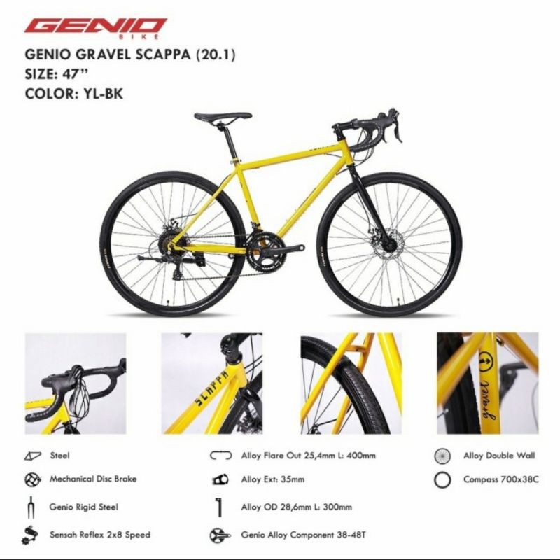 Sepeda RoadBike 700C Genio GRAVEL SCAPPA by United