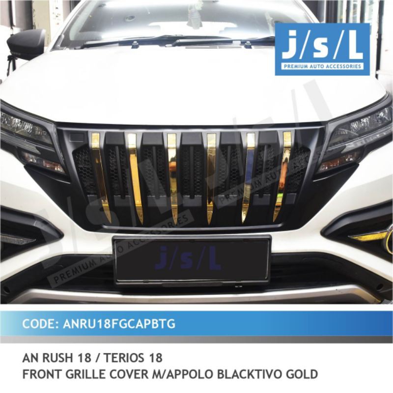 grill all new Rush / Terios Apollo hitam list kuning gold biru silver chrome merah putih abu  jsl