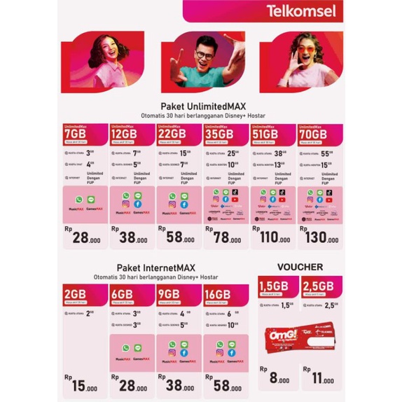 ISI ULANG TELKOMSEL UNLIMITED MAX DAN INTERNET MAX