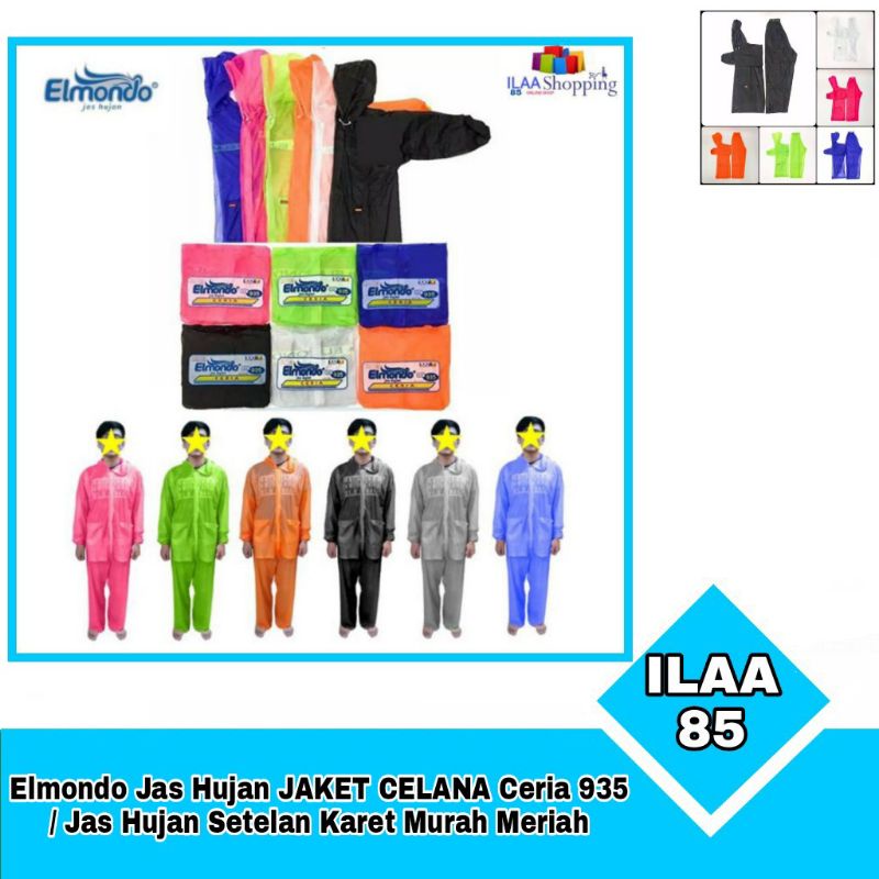 Elmondo Jas Hujan JAKET CELANA Ceria 935 /Jas Hujan Setelan Karet Murah Meriah