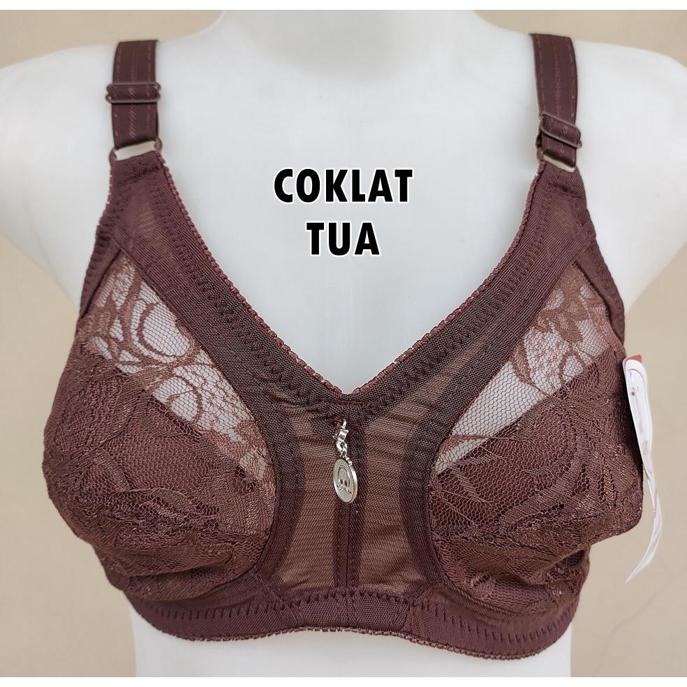 Bra Brukat Guini 404 Uk 36-42 / Bh Tanpa Kawat Tanpa Busa / Bh Emak Kancing 2