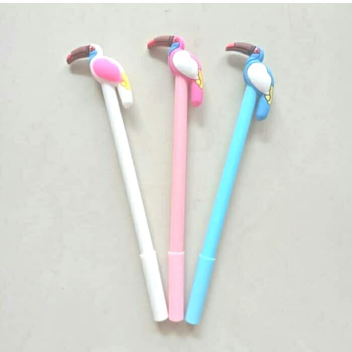 

nn PEN GEL PULPEN GEL UNIK CUTE KEPALA BURUNG FLAMINGO 2800