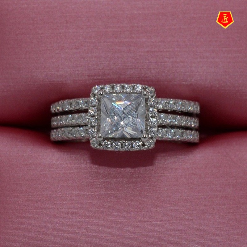 [Ready Stock]Creative Diamond Ring Set Simple Elegant Graceful