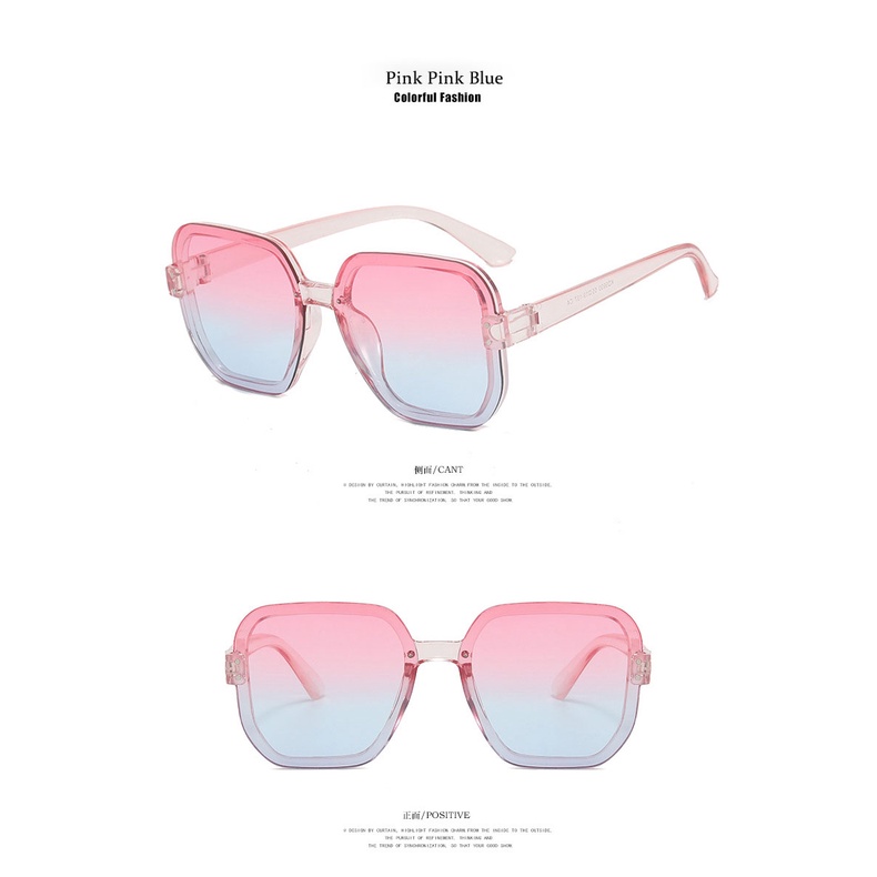 Square Frameless Rice Nail Kacamata Hitam Wanita New Fashion Sunglasses Personality Net Red Same Large Frame Sun Shading Sunglasses