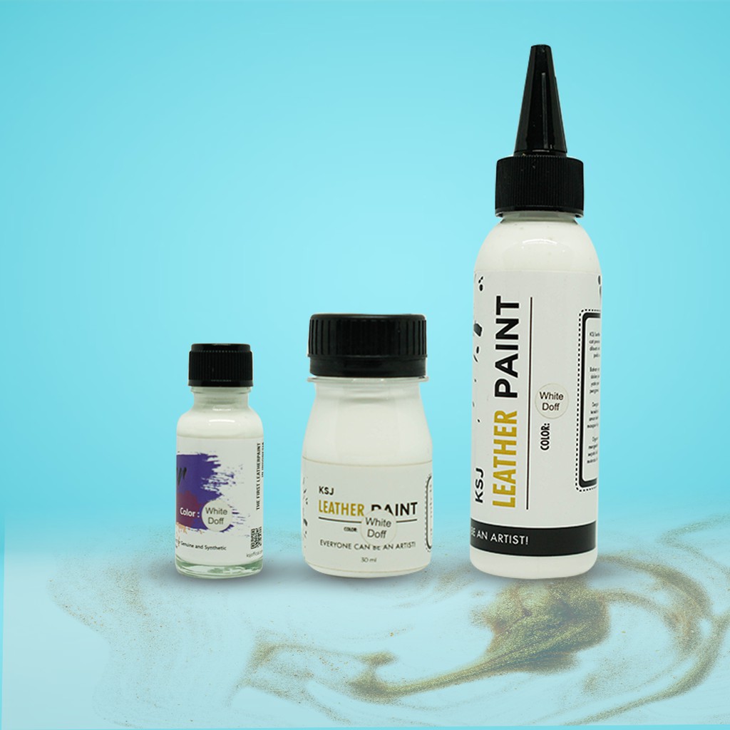 Cat Sepatu / Cat Tas  KSJ Leather Paint / Kulit / Midsole ( Pelengkap Pembersih  Sepatu )-WHITE DOFF