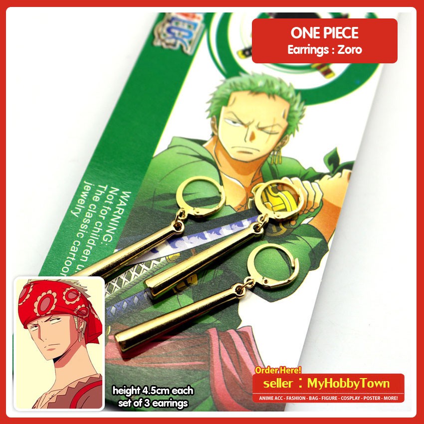 Anting Anime One Piece - Roronoa Zoro Cosplay