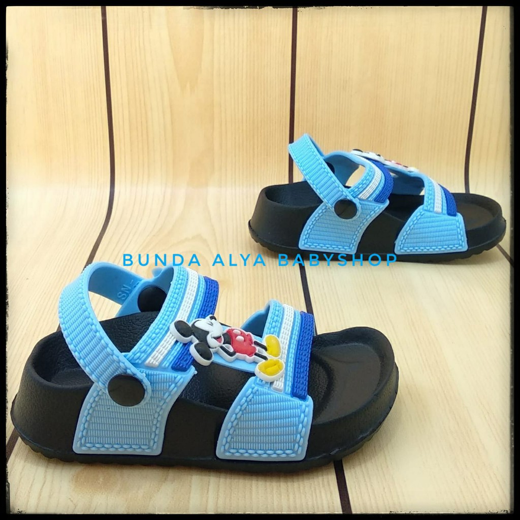 Sepatu Sendal Anak Laki Laki Usia 6 Bulan 1 2 Tahun Kartun BIRU MUDA - Sendal Anak Cowok Karet Anti Licin Size 20 - 25