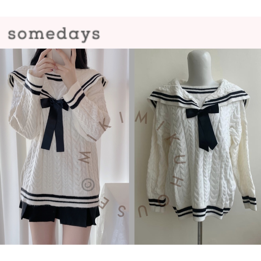 SOMEDAYS KOREA Hachi Big Sailor Knit 2color COLAR STORE CARDIGAN BAJU OFFICIAL SOMEDAY SWEATER SSOME