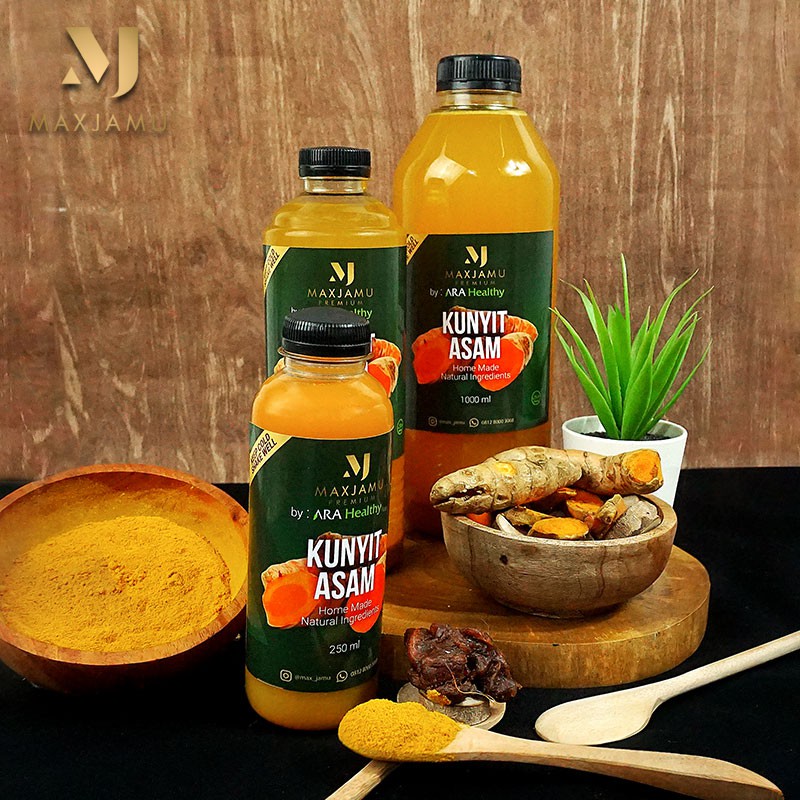 

MAXJAMU Jamu Tradisional 250ml Kunyit Asam 100% Fresh & TANPA BAHAN PENGAWET