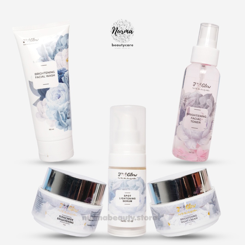 Jglow J glow Skincare Super Whitening Krim Perawatan Kecantikan Pemutih Kosmetik Wajah Glowing BPOM-White 5 Item Reguler