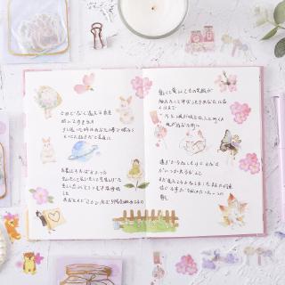  Stiker  Kertas Gambar Bunga  Sakura Lucu  untuk Scrapbook DIY 