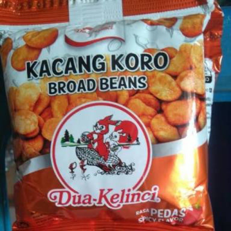 Kacang KORO Rasa PEDAS Dua Kelinci 1 pack isi 10 sachet