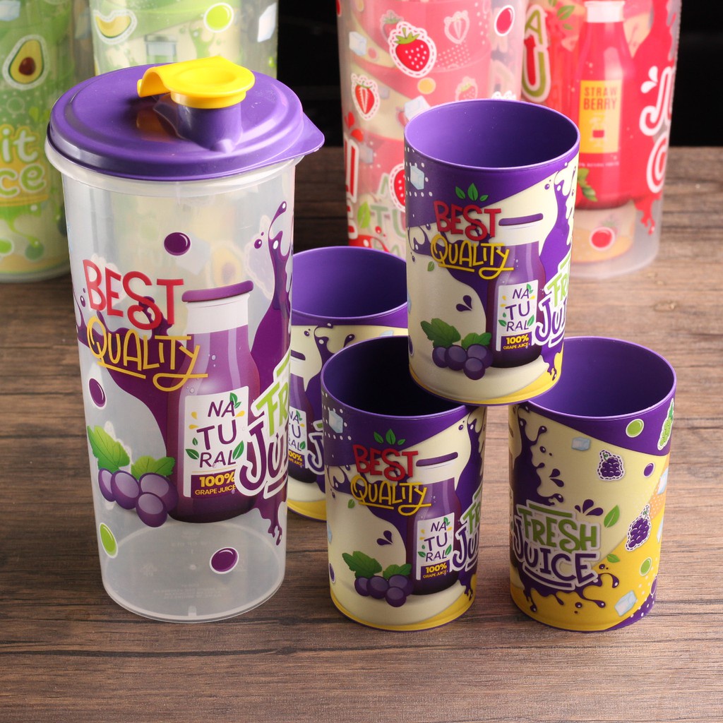 Teko Biggy Cluny Set 1.2L serbaguna BPA Free / Teko Air Minum 1.2L / Gelas Plastik / Botol Tempat Air Minyak / Cool pot