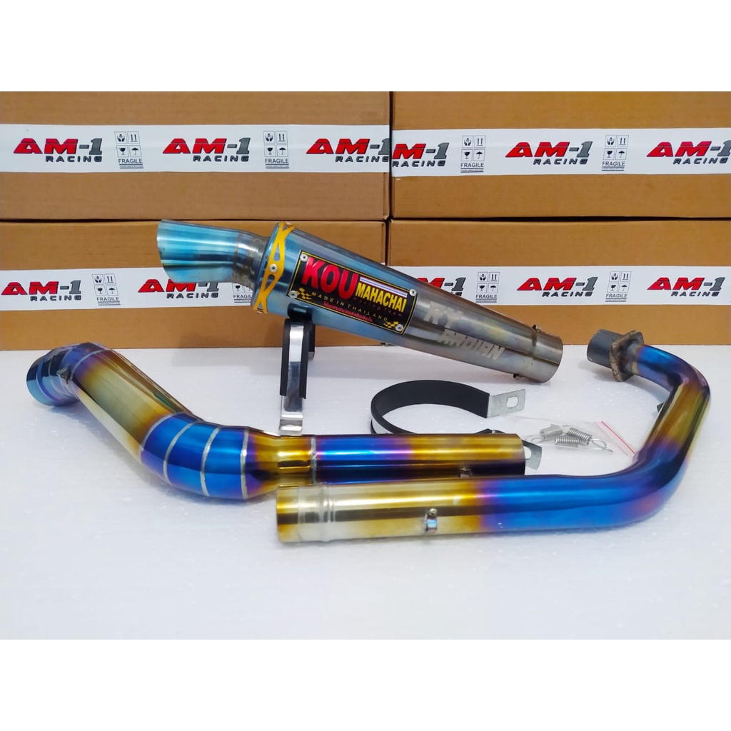 Kenalpot Knalpot Racing Bluemoon KOU Ninja 250 mono Z250 sl Scorpio Z Pulsar 200ns 180 135 200 Ns Me