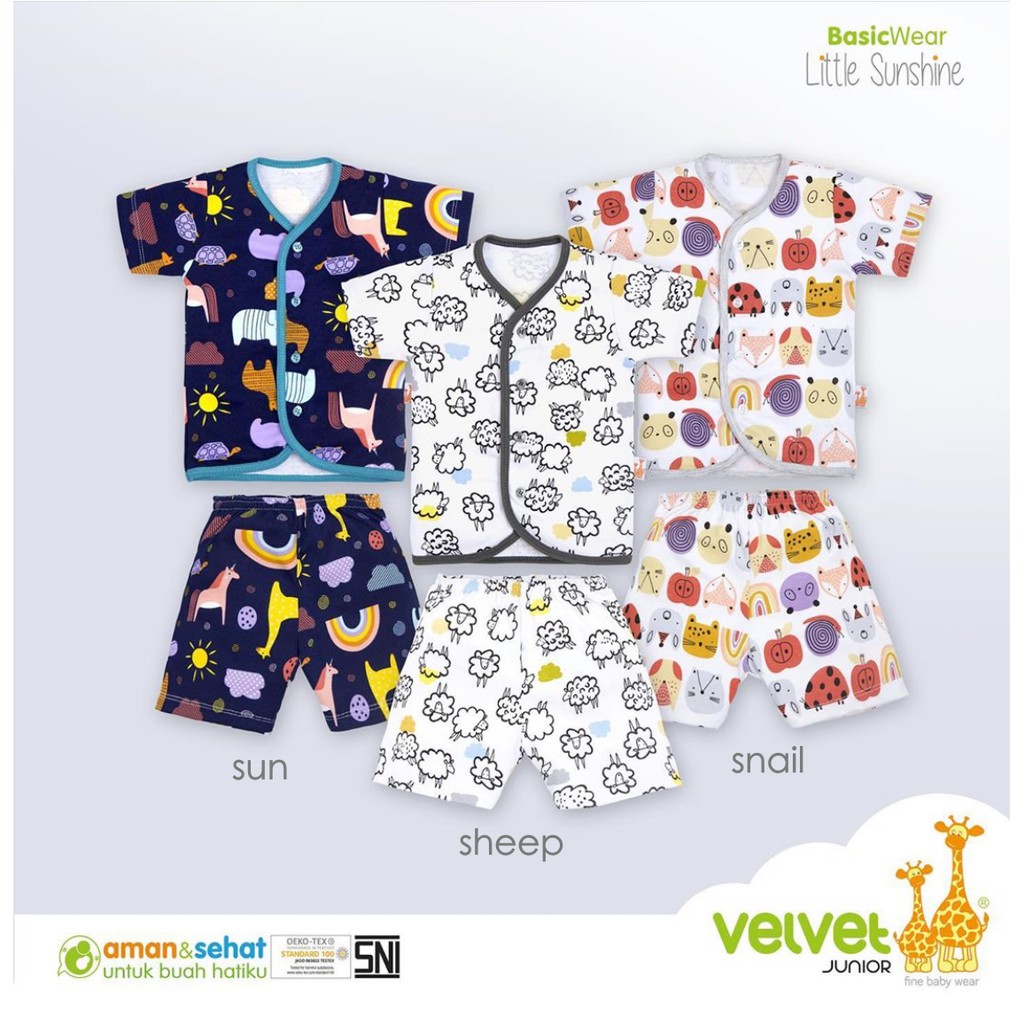 VELVET JUNIOR Setelan Baju Pendek  Celana Pendek SIZE S  M 