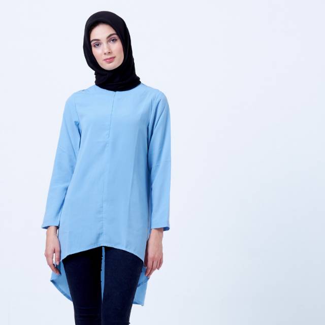 Atasan Wanita Busui Friendly Warna Biru Baby Blue Adem Unicla Shopee Indonesia