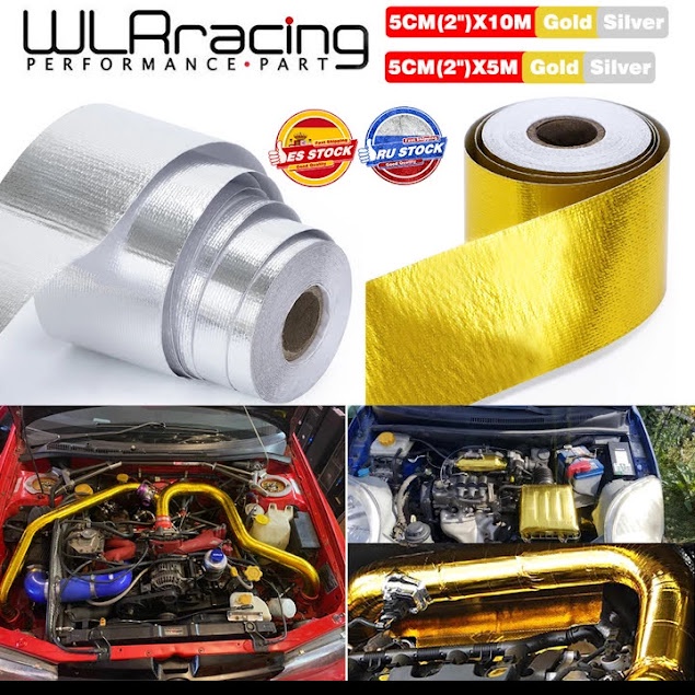 Lakban Tahan Panas Racing Mesin Mobil - Gold Intake Heat Exhaust Wrap Tape