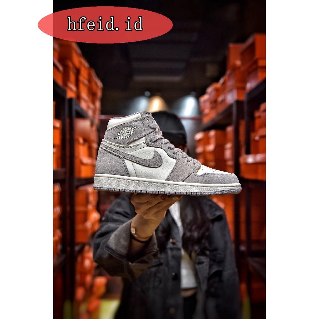 Sepatu Sneakers Desain Nike Air Jordan 1 Retro Premium Aj1 Warna Ungu