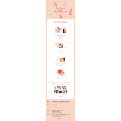 Red Velvet Official MD 8th anniversary Irene Seulgi Wendy Joy Yeri Photocard PC Official