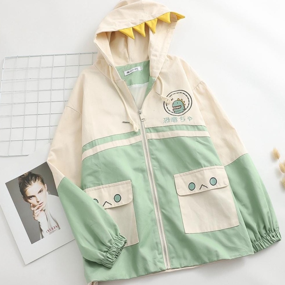 jacket unik baby canvas | DINO CUTE JACKET ZIPPER FASHION WANITA KOREA ( PH )