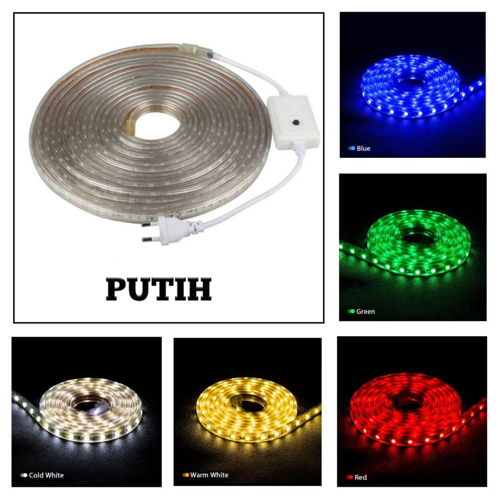 Lampu LED Strip 2835 10 Meter Full - Konektor 8 Mode Pengaturan Cahaya