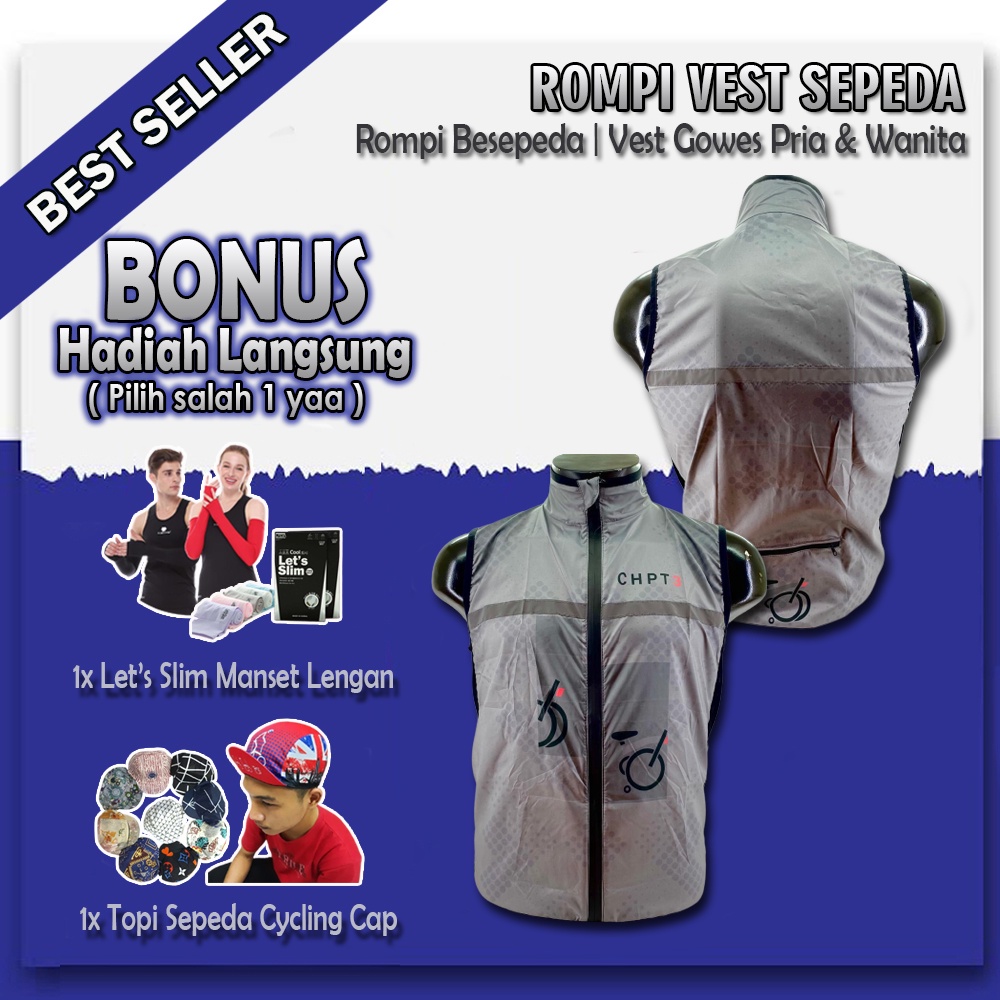 Rompi Jaket Sepeda Lipat Gowes Windbreaker Vest Gilet CHPT3