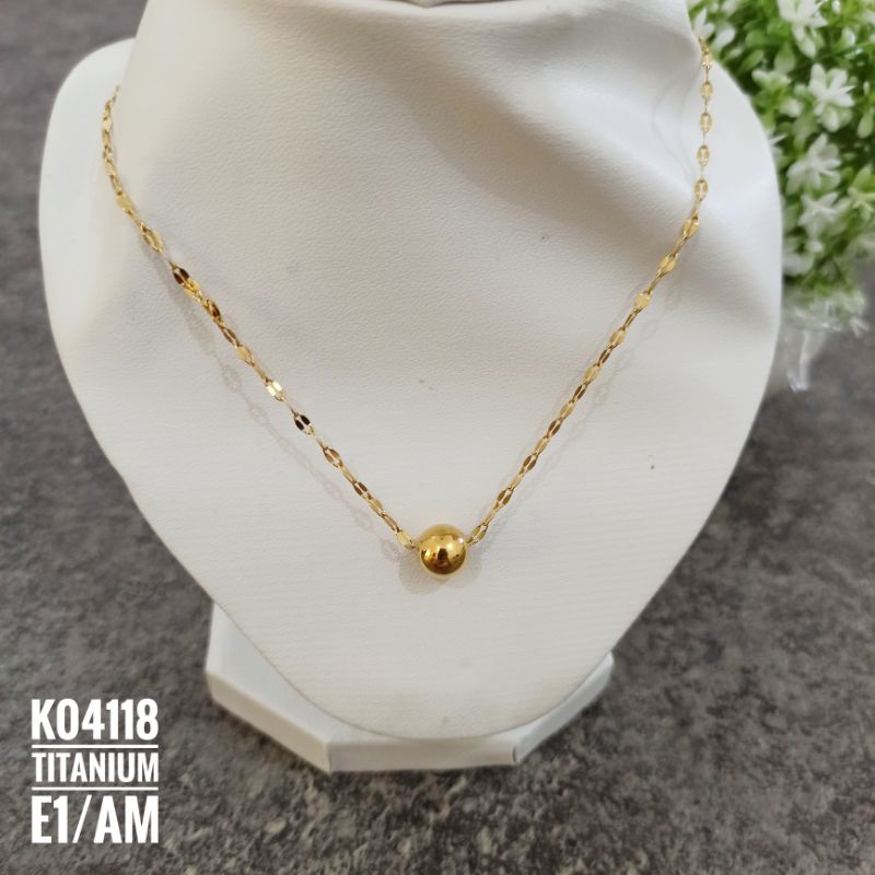 Kalung Titanium Bola Gold K04118