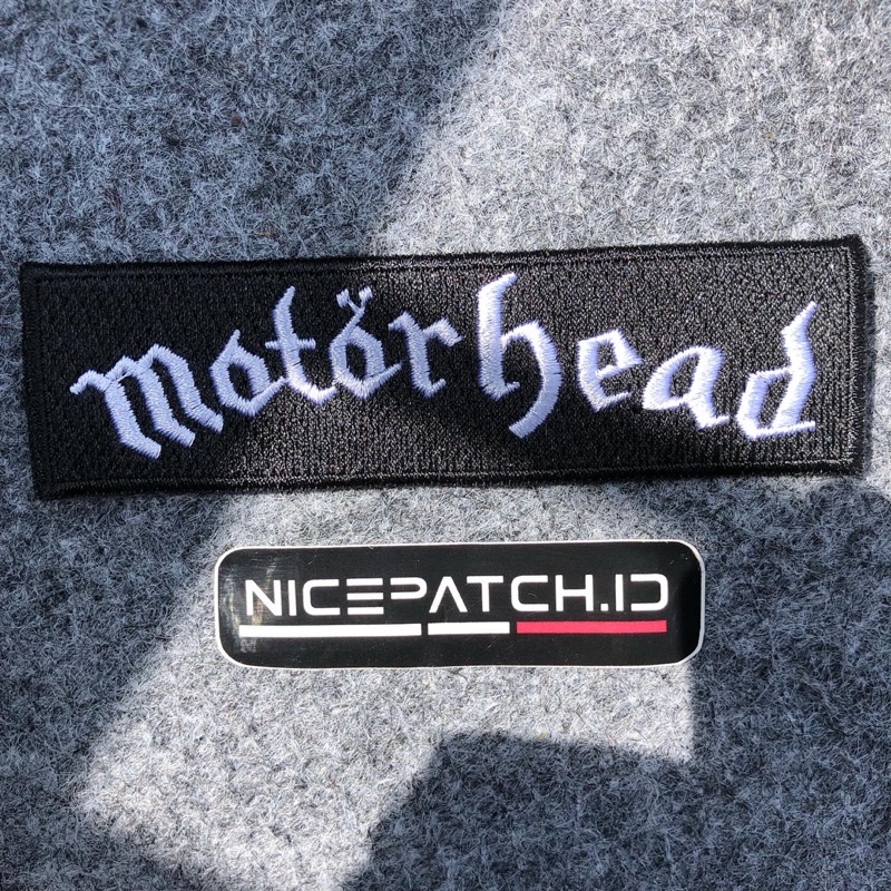 Patch Band Motorhead Kotak Hitam Putih Emblem Bordir Jahit Murah