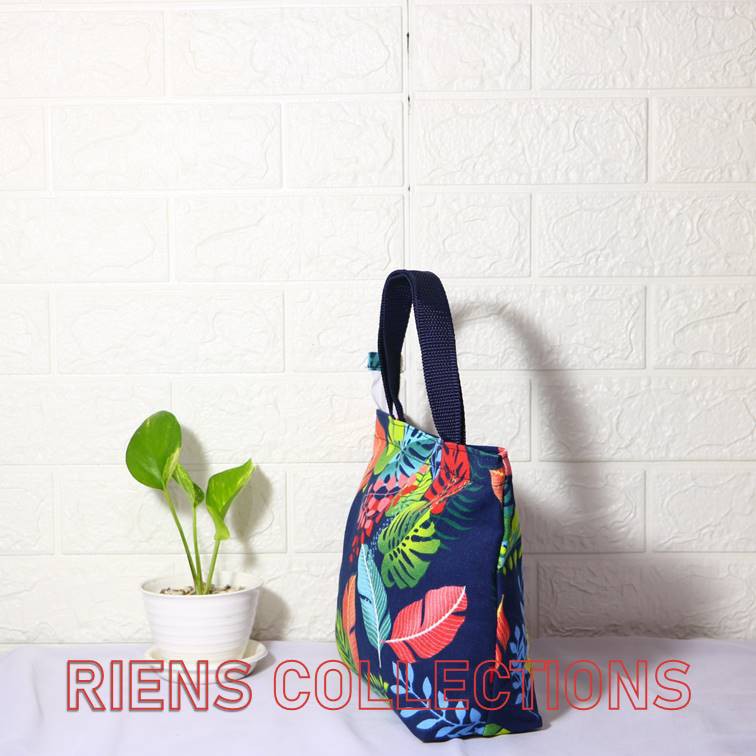 HANDBAG KANVAS TAS KANVAS KECIL MOTIF MONFIS BIRU. Riens Collections Tas Wanita Tas Souvenir Jogja