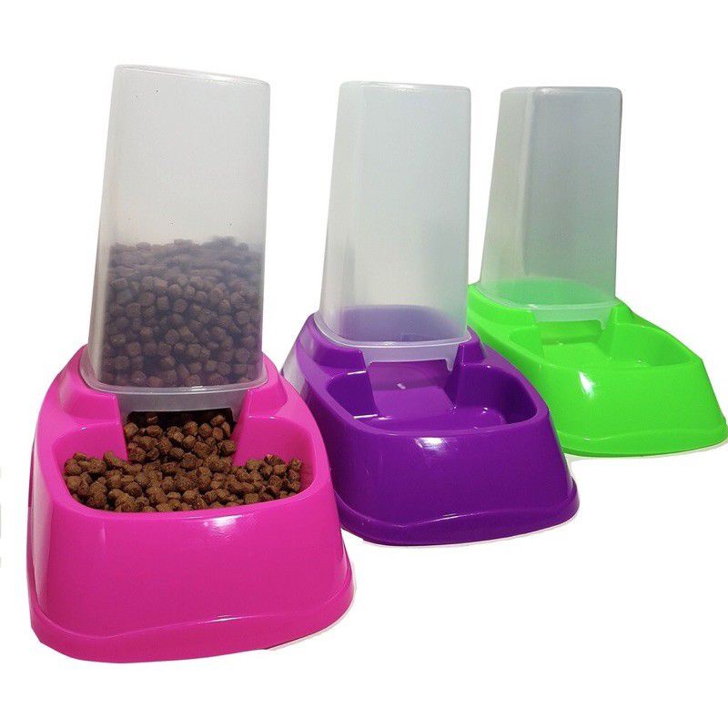 Dispenser tempat makanan &amp; minuman kucing medium. Tebal &amp; awet