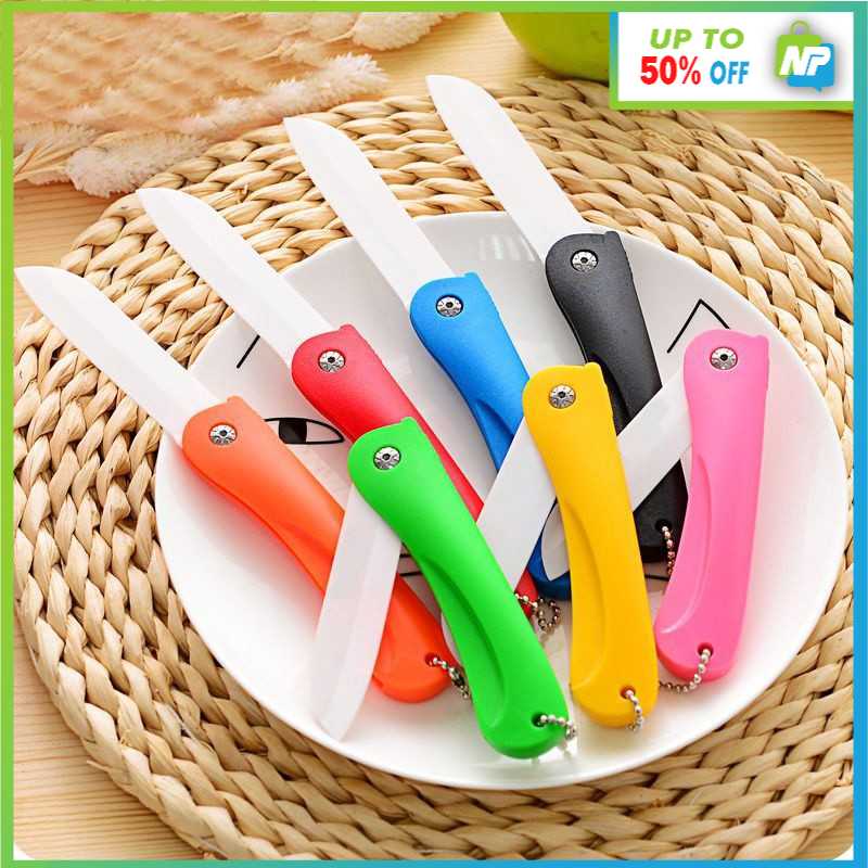 Pisau Buah Mini Lipat Portable - Pisau Dapur Potong Sayuran Unik Bahan Keramik Praktis