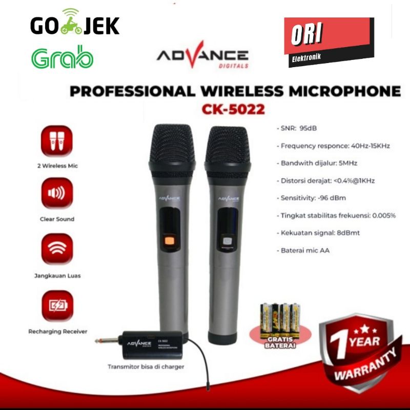 ADVANCE PROFESIONAL WIRELESS MICROPHONE CK-5022