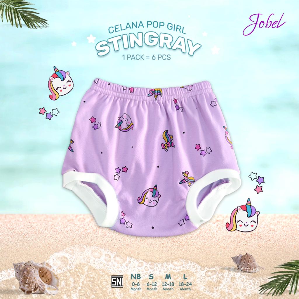 Jobel Celana Pop Stingray 0-24 Bulan - Celana Dalam Anak Isi 6pcs