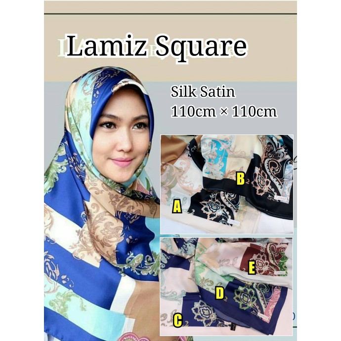 Paling Laku HIJAB KERUDUNG JILBAB SEGI EMPAT SATIN SILK PREMIUM LAMIZ TERBARU5 TERBATAS