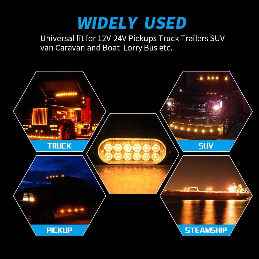 Cuci Gudang SCZEHN Lampu LED Mobil Warning Light 12LED 12-24V Yellow Light - SC888