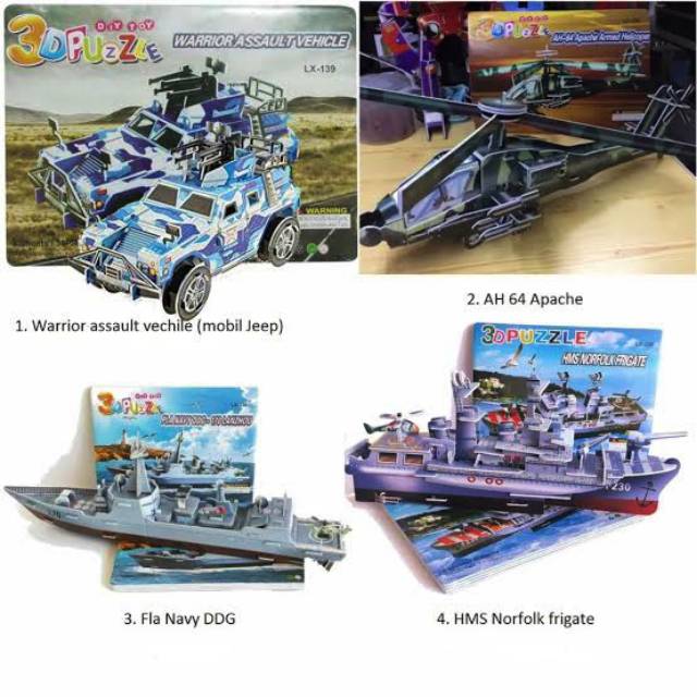 Puzzle 3D DIY (Besar) Variasi Anak Laki-laki