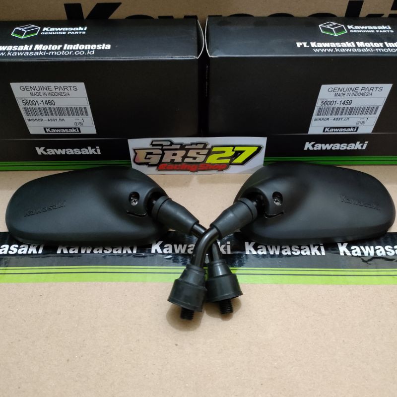 SPION NINJA R SS 150 MIRROR ASSY SET SEPASANG KIRI KANAN ORI ORIGINAL KAWASAKI-1