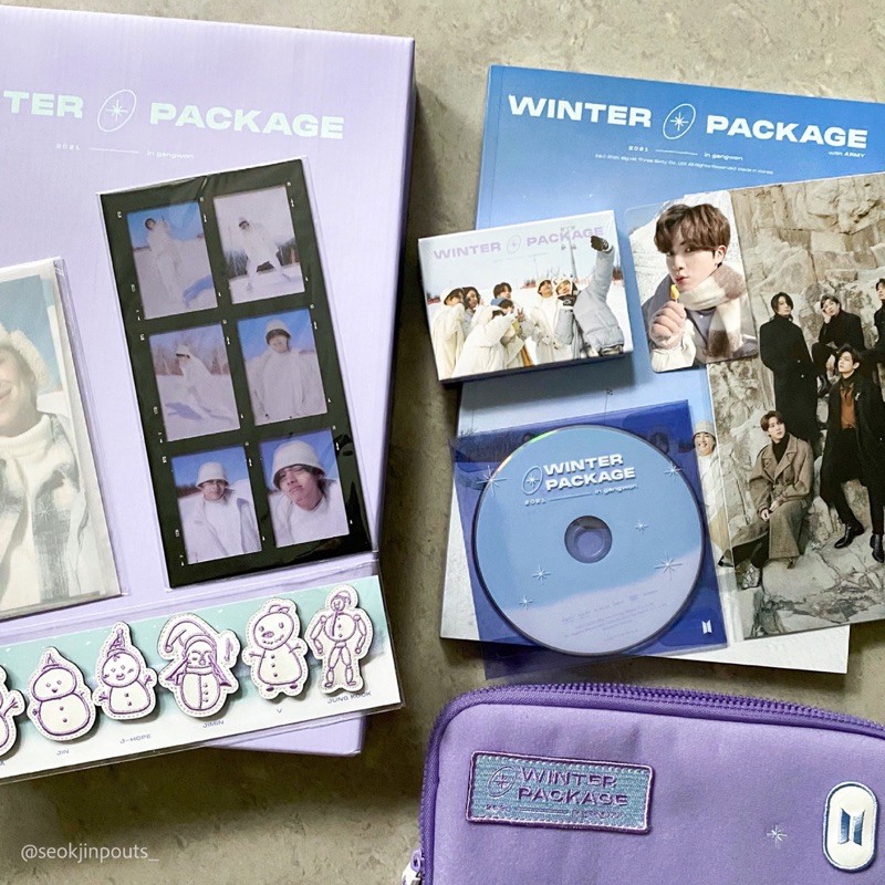 BTS official sharing Winter package WP winpack 2021 photocard 6 cut Taehyung V Jungkook JK Jimin Yoo