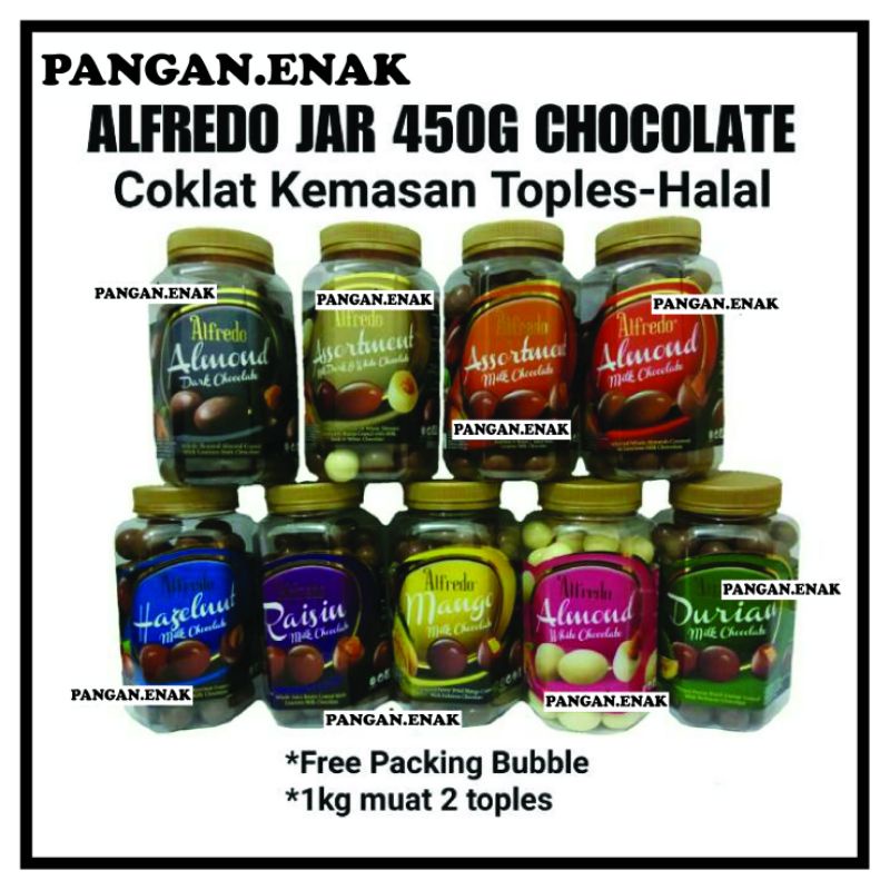 ALFREDO JAR CHOCOLATE 450GR BERBAGAI RASA TOPLES BOTOL COKLAT MALAYSIA ENAK RECOMENDED